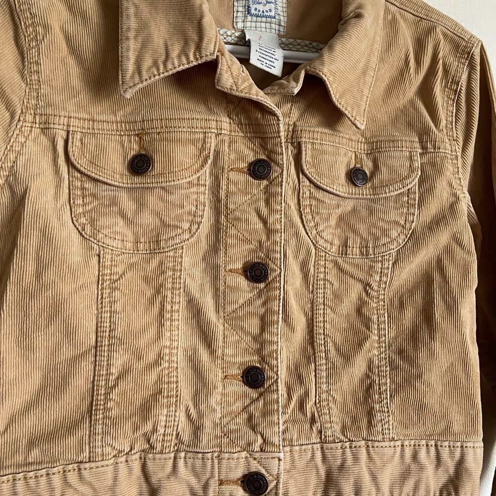 Old Navy Corduroy Cropped Button-Up Jacket in Light Brown